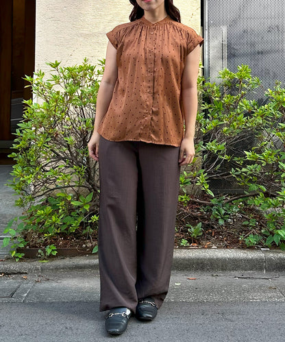 【INNOWAVE】サテンドットプリントブラウス