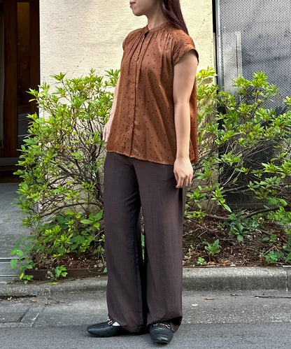 【INNOWAVE】サテンドットプリントブラウス