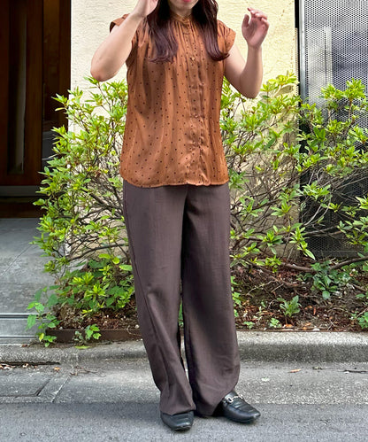 【INNOWAVE】サテンドットプリントブラウス