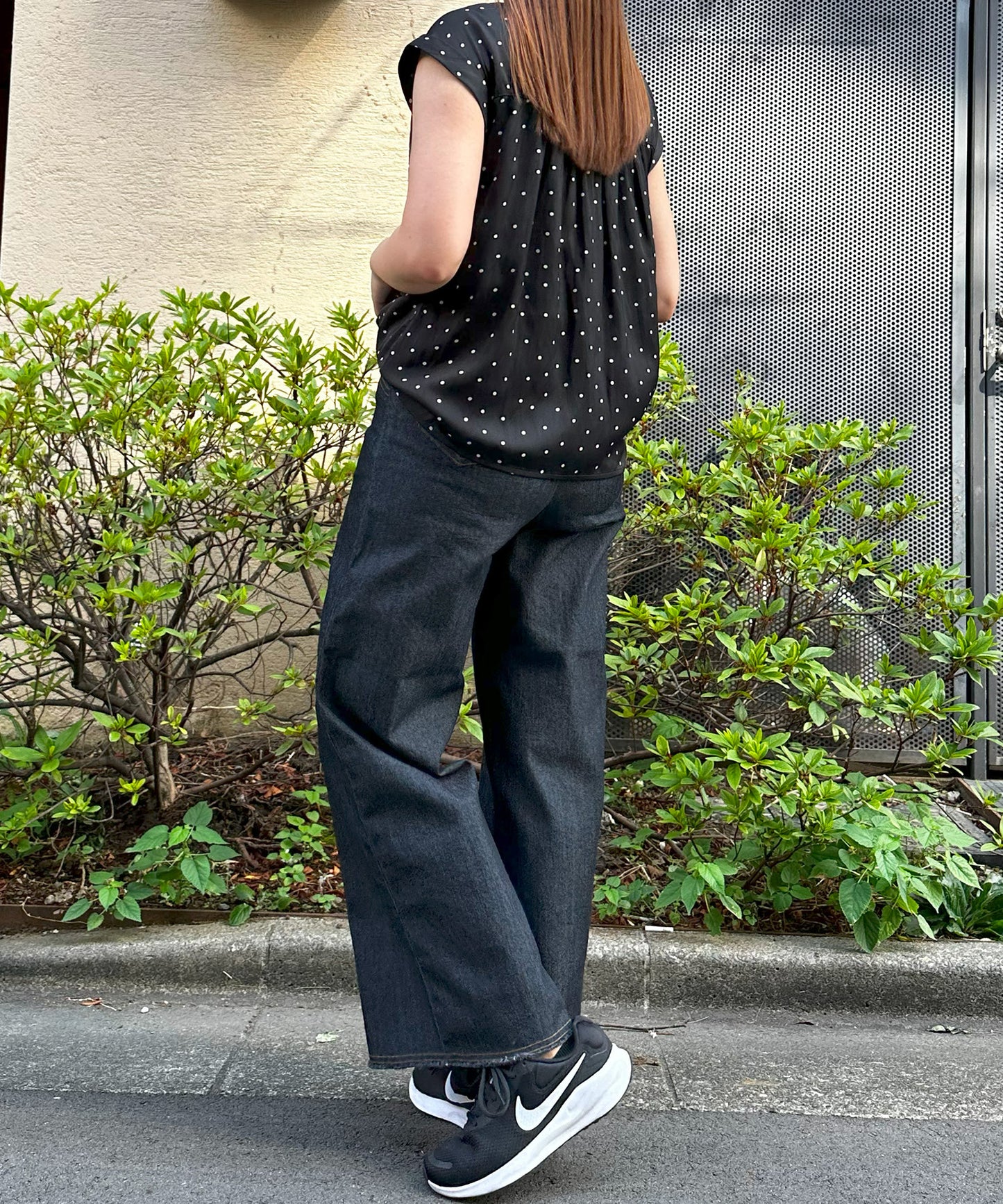 【INNOWAVE】サテンドットプリントブラウス