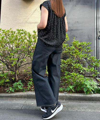 【INNOWAVE】サテンドットプリントブラウス