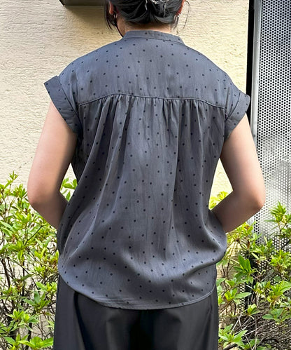 【INNOWAVE】サテンドットプリントブラウス