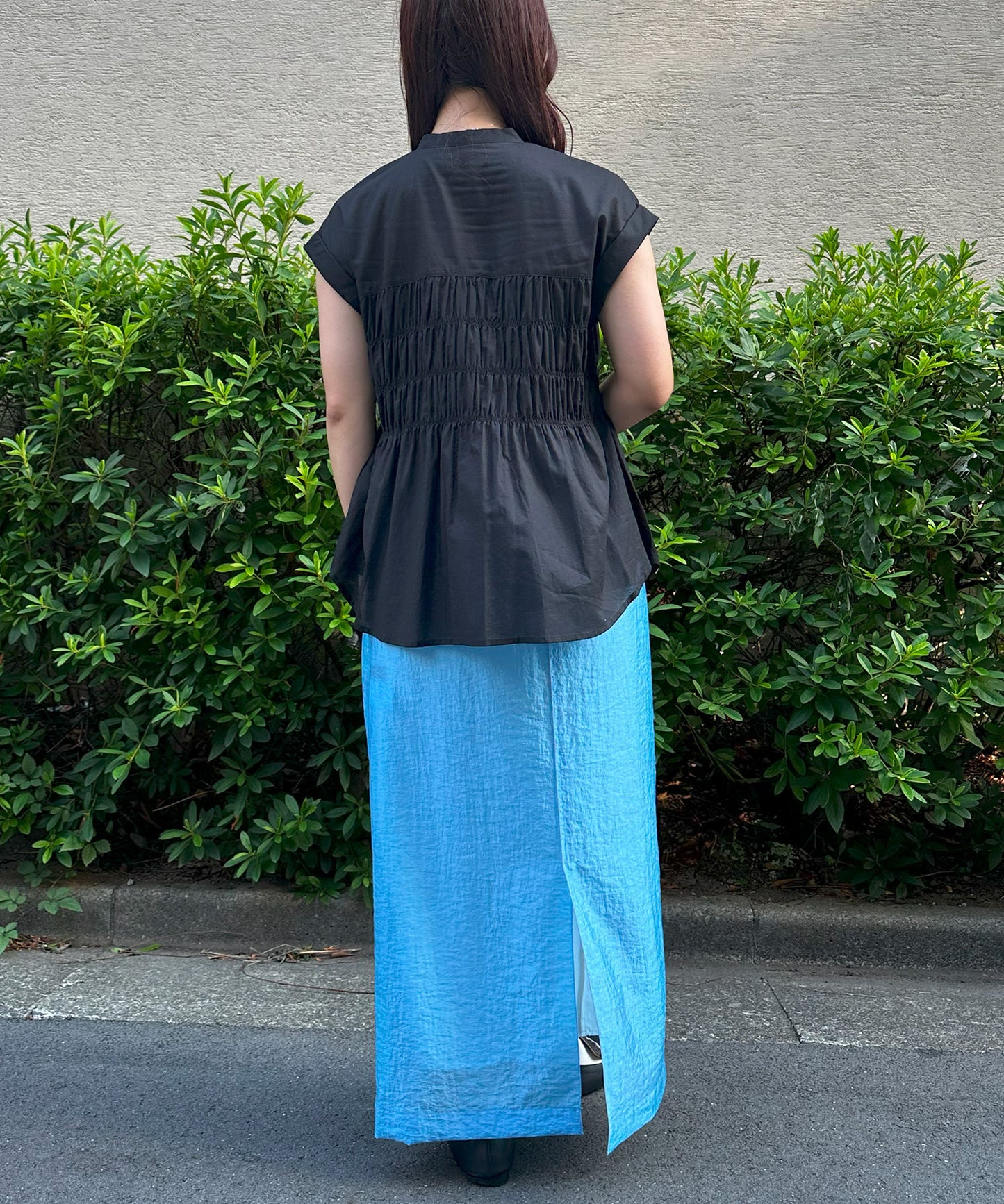 【INNOWAVE】シャーリングローンブラウス