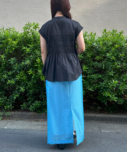 【INNOWAVE】シャーリングローンブラウス