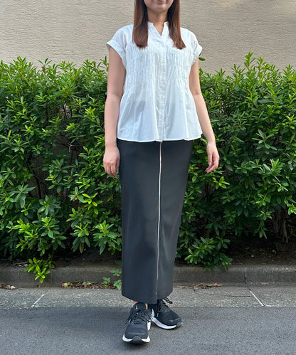 【INNOWAVE】シャーリングローンブラウス