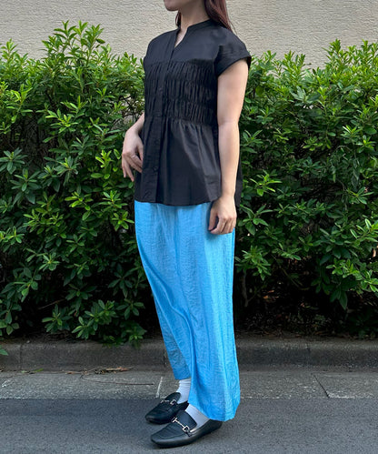 【INNOWAVE】シャーリングローンブラウス