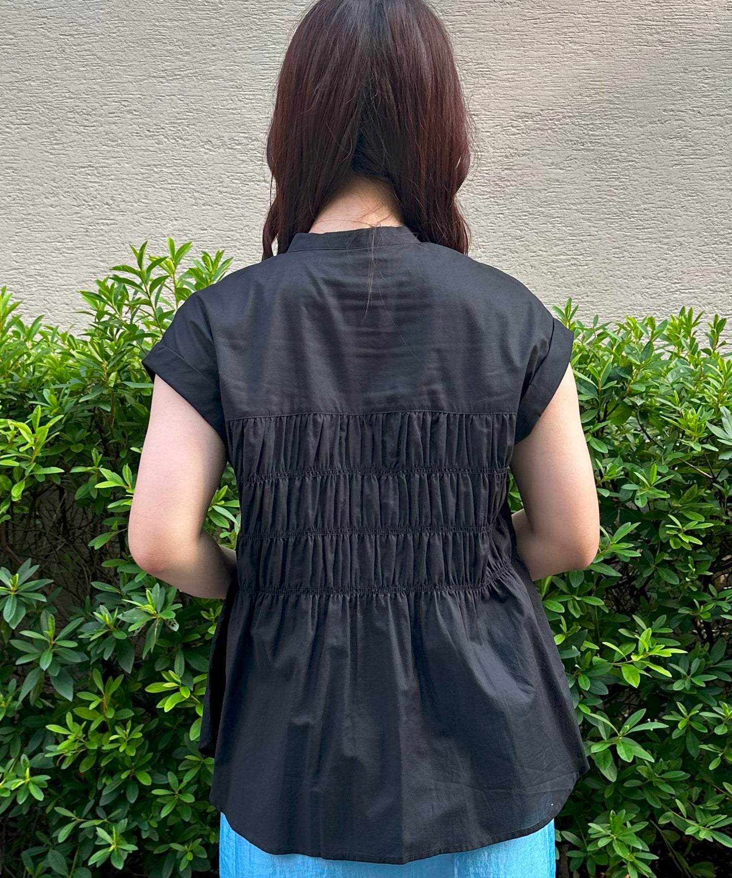 【INNOWAVE】シャーリングローンブラウス