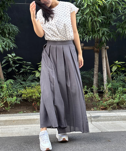 【INNOWAVE】フロントタックドットサッカーブラウス