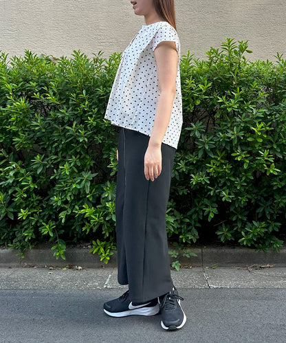 【INNOWAVE】フロントタックドットサッカーブラウス