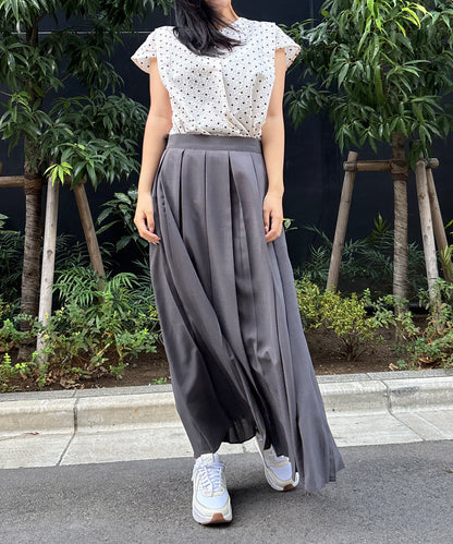 【INNOWAVE】フロントタックドットサッカーブラウス