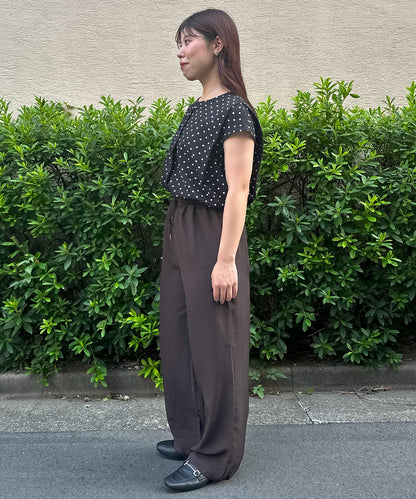 【INNOWAVE】フロントタックドットサッカーブラウス