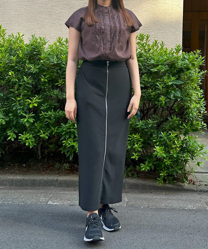 【INNOWAVE】ミニフリルローンブラウス