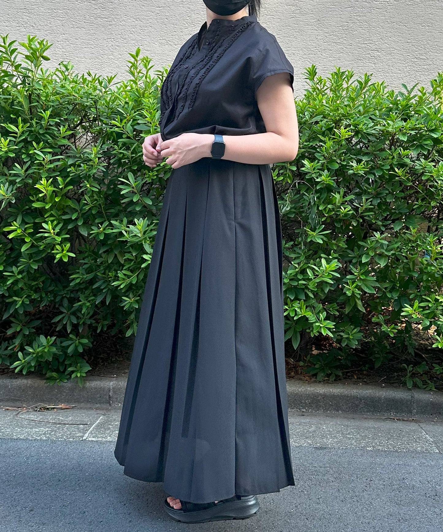 【INNOWAVE】ミニフリルローンブラウス