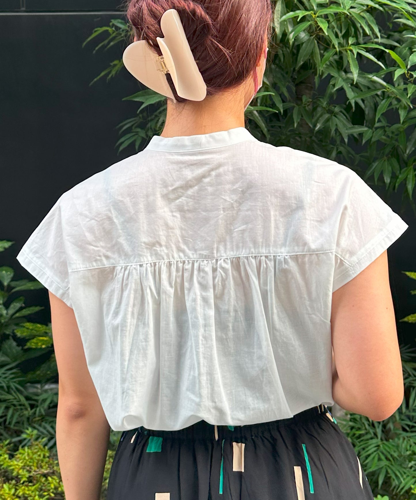 【INNOWAVE】ミニフリルローンブラウス