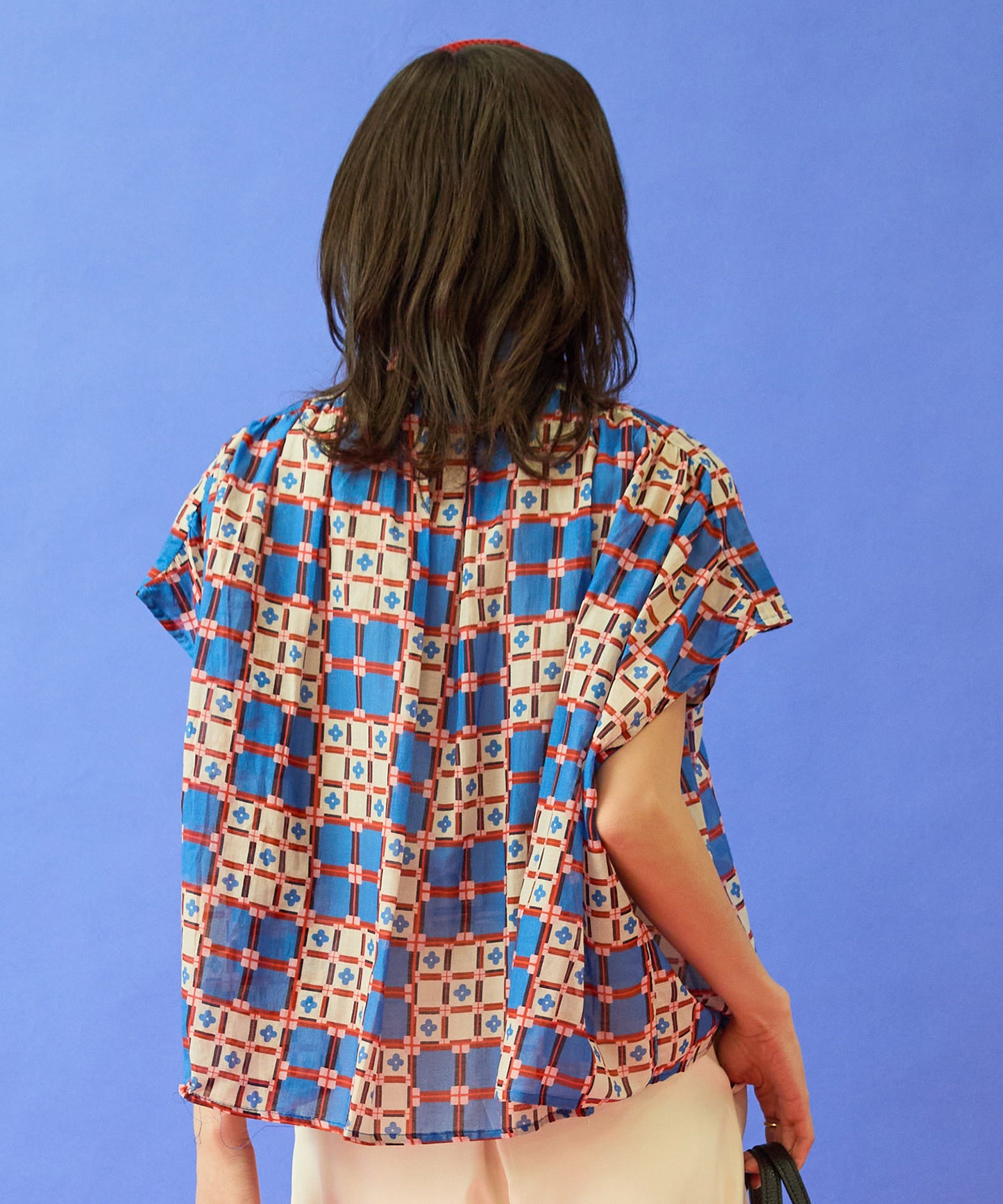 【FRNCH】タイルプリントフレンチスリーブシャツ