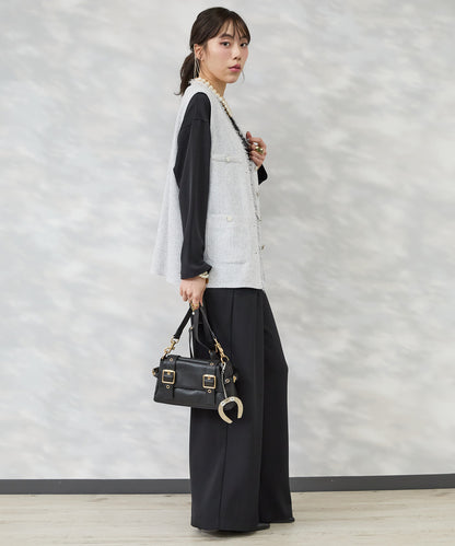 【JETSET SOLO PLUS】ソフトドレープツイルフレアワイドパンツ