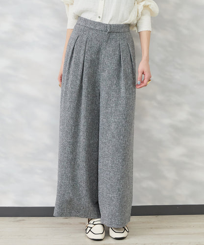 【JETSET SOLO PLUS】ツイードワイドタックパンツ