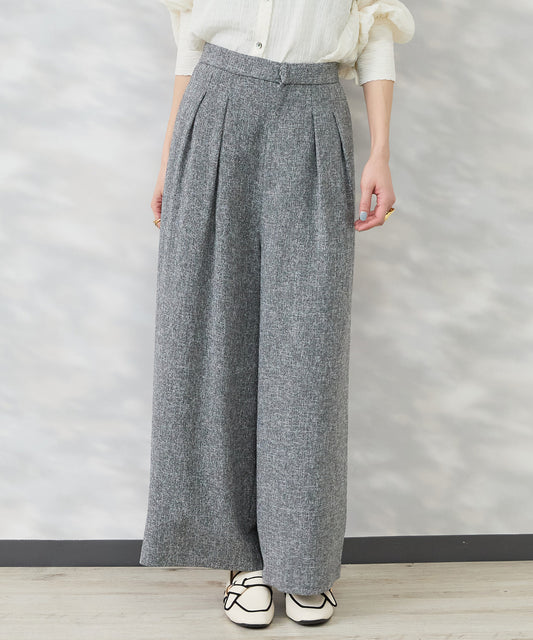 【JETSET SOLO PLUS】ツイードワイドタックパンツ