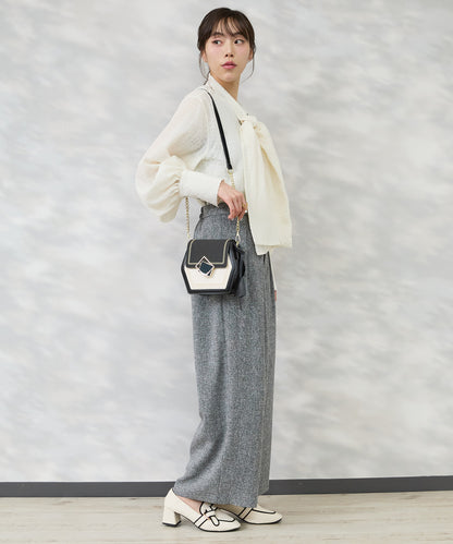 【JETSET SOLO PLUS】ツイードワイドタックパンツ