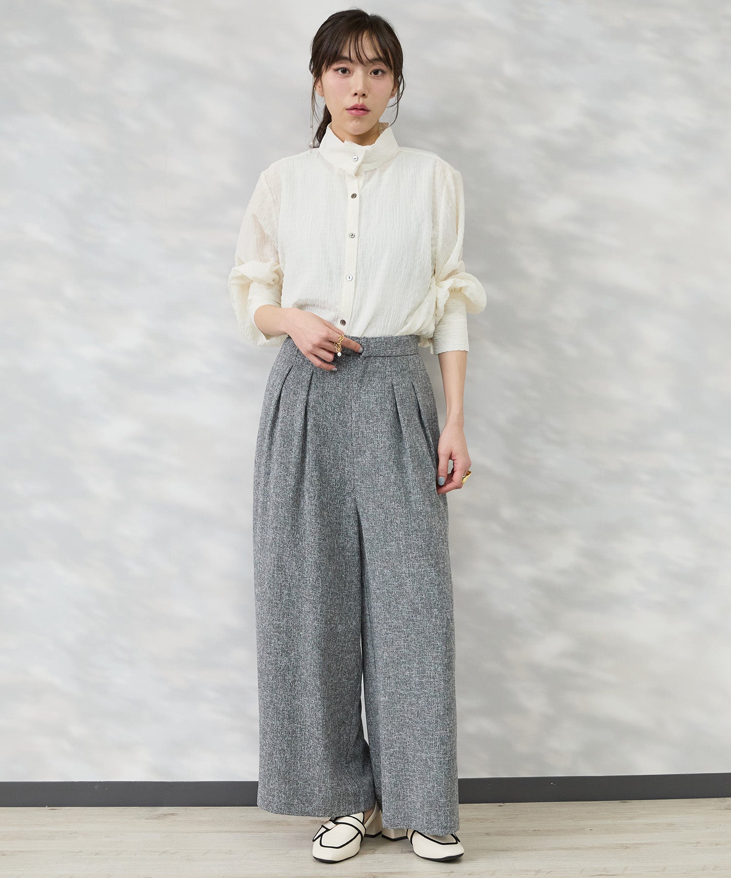 JETSET SOLO PLUS】ツイードワイドタックパンツ｜ファッション通販の