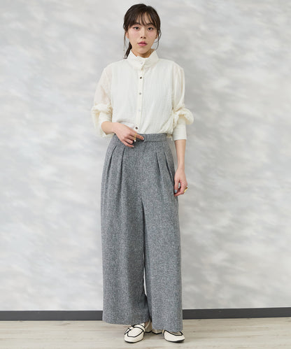 【JETSET SOLO PLUS】ツイードワイドタックパンツ