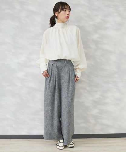 【JETSET SOLO PLUS】ツイードワイドタックパンツ