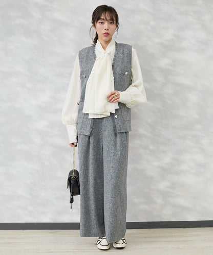 【JETSET SOLO PLUS】ツイードワイドタックパンツ
