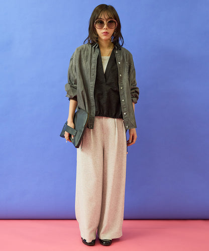 【JETSET SOLO PLUS】ツイードワイドタックパンツ