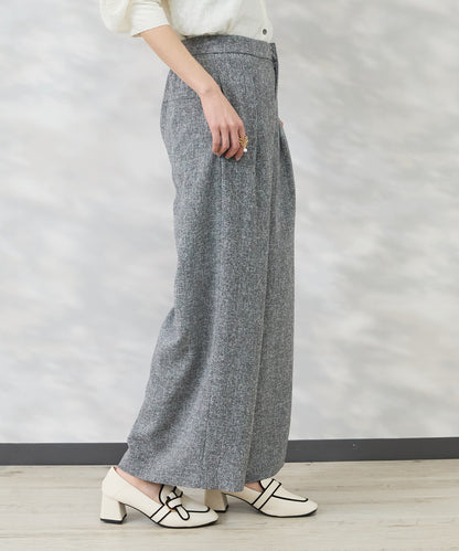 【JETSET SOLO PLUS】ツイードワイドタックパンツ