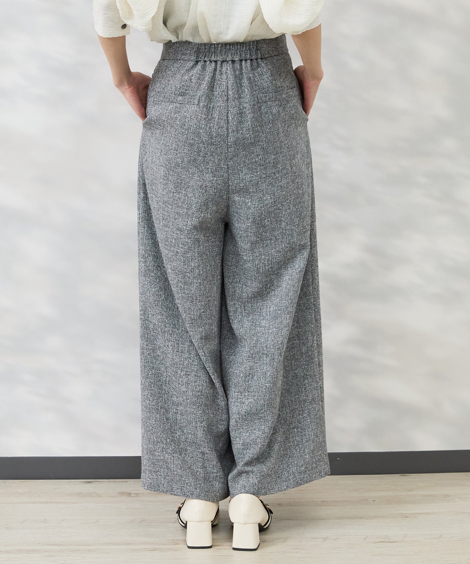 【JETSET SOLO PLUS】ツイードワイドタックパンツ