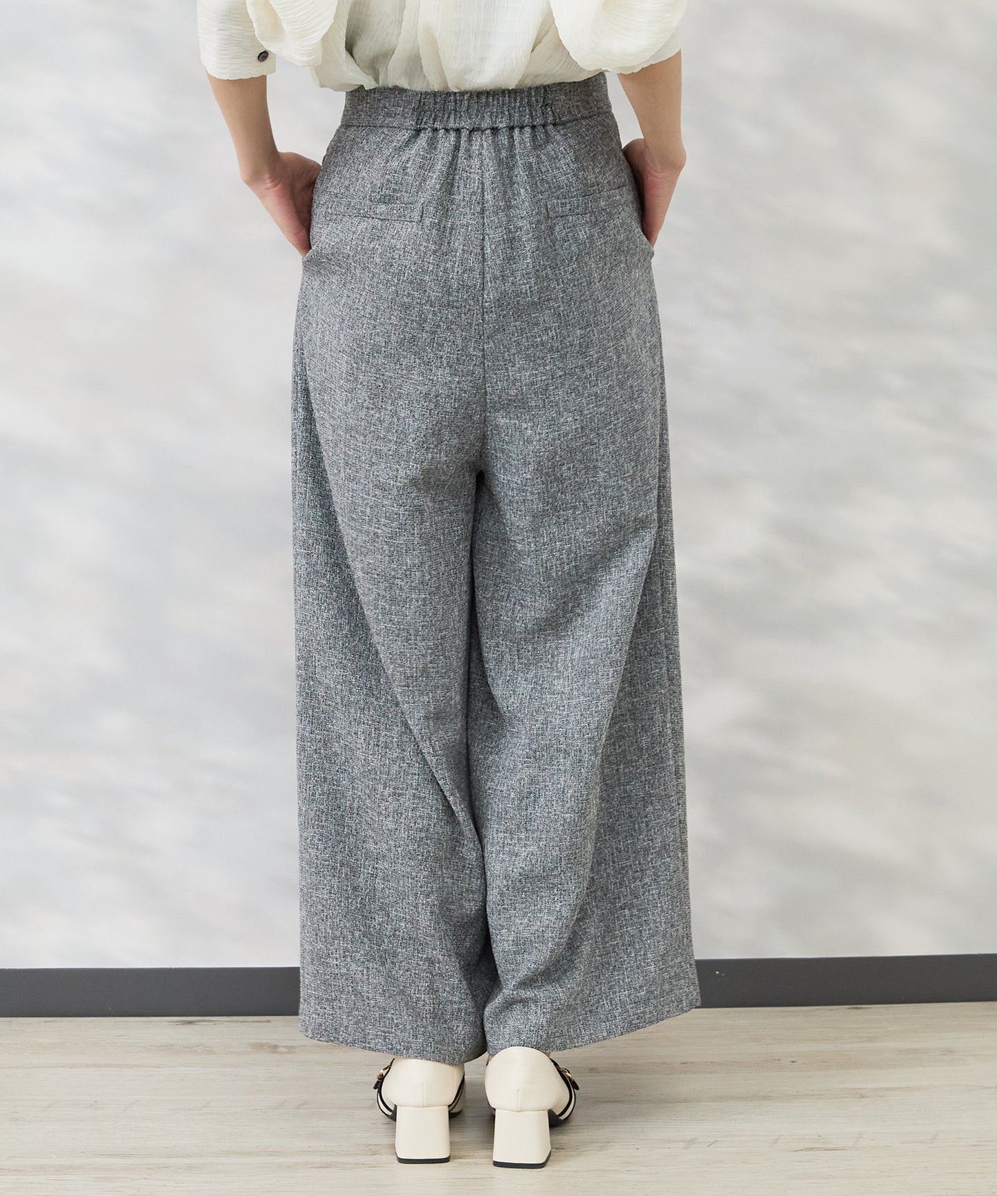 【JETSET SOLO PLUS】ツイードワイドタックパンツ