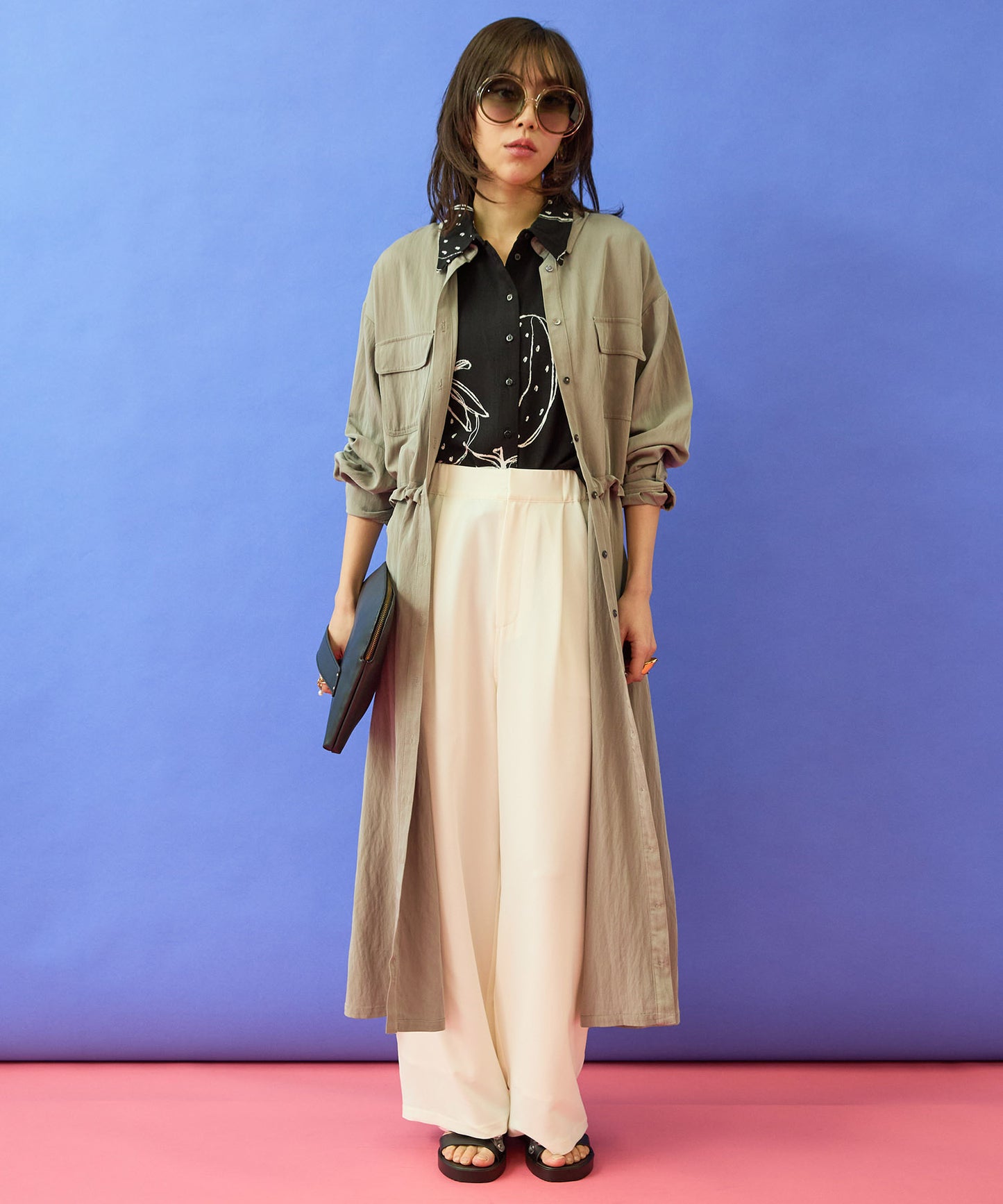 【JETSET SOLO PLUS】マルチファンクションイージーストレートパンツ