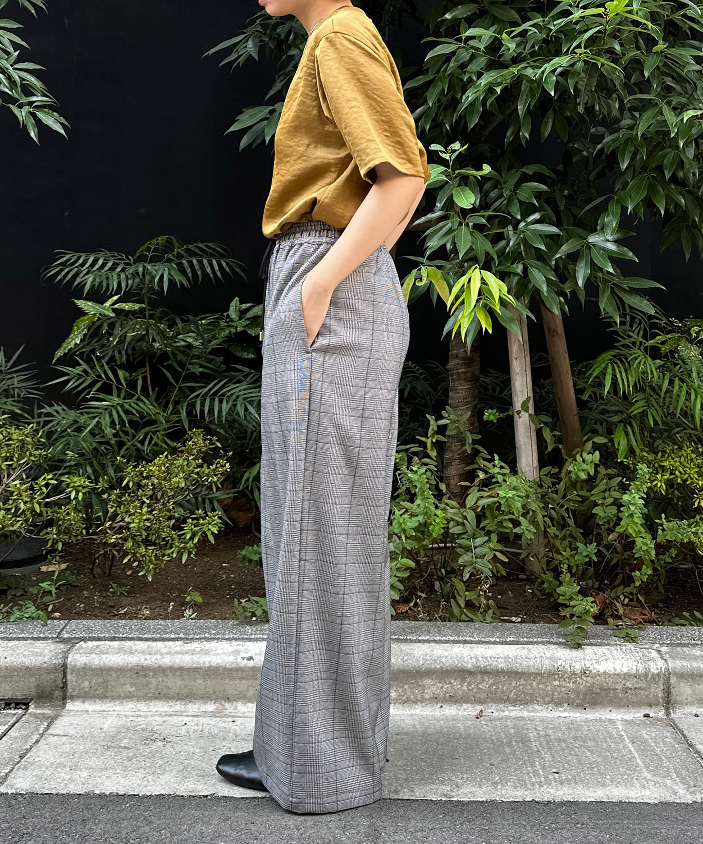 【INNOWAVE】【R】グレンチェックストレートパンツ