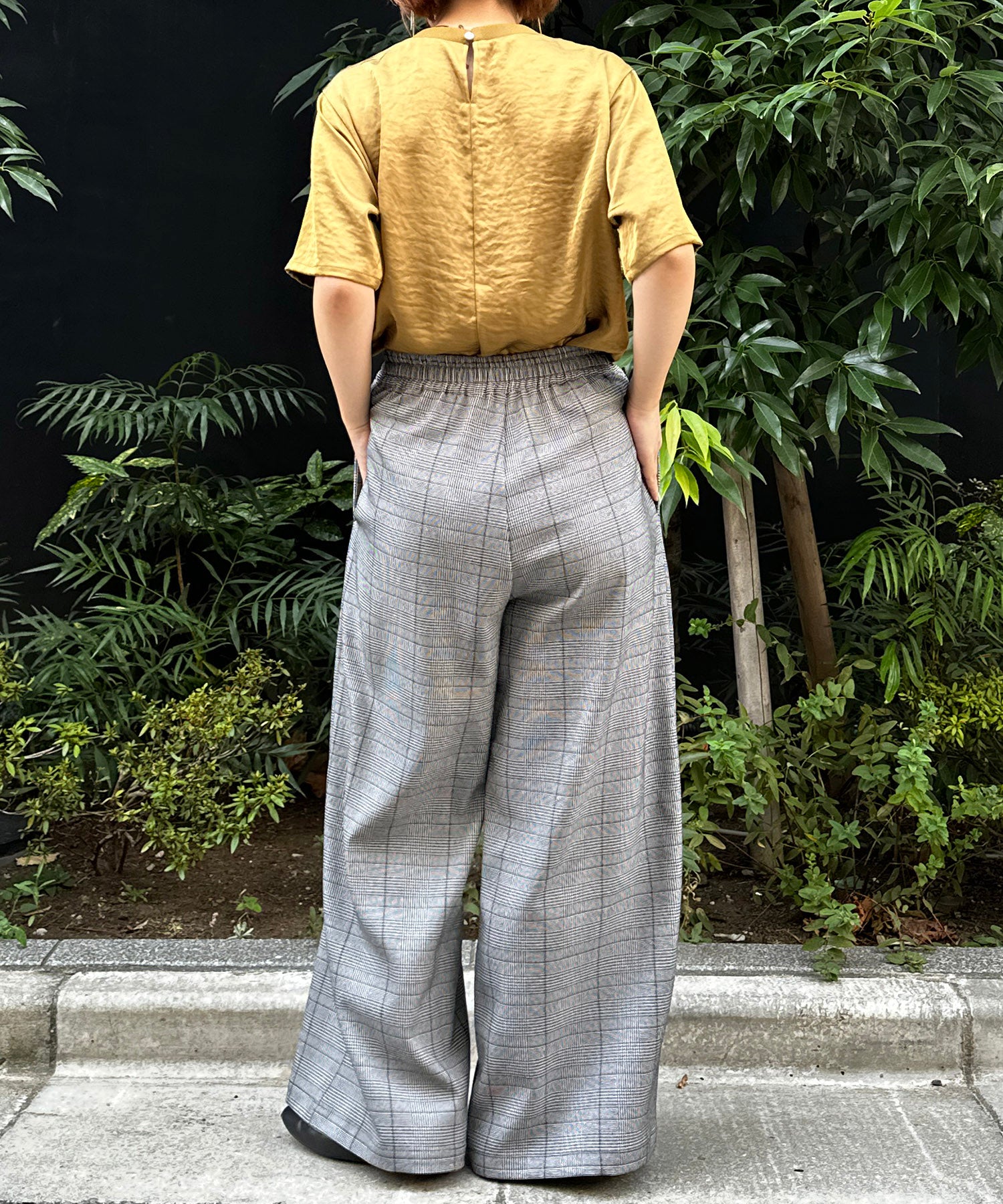 【INNOWAVE】【R】グレンチェックストレートパンツ