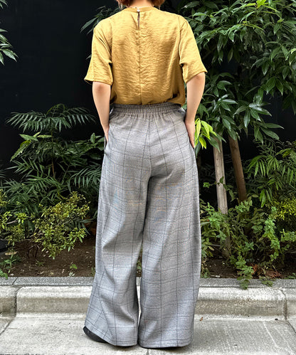 【INNOWAVE】【R】グレンチェックストレートパンツ