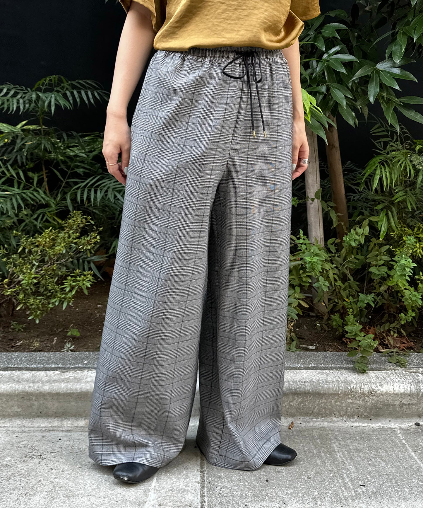 【INNOWAVE】【R】グレンチェックストレートパンツ