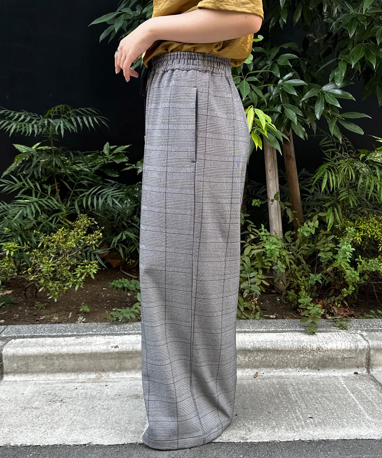 【INNOWAVE】【R】グレンチェックストレートパンツ