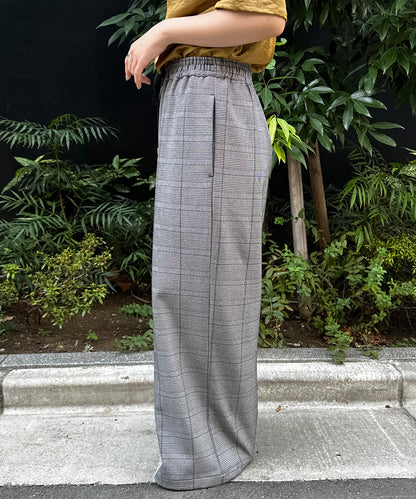 【INNOWAVE】【R】グレンチェックストレートパンツ