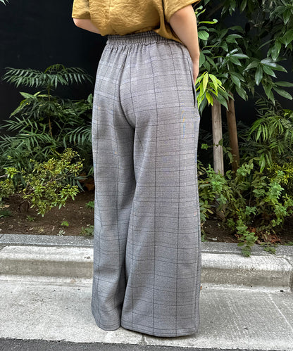 【INNOWAVE】【R】グレンチェックストレートパンツ