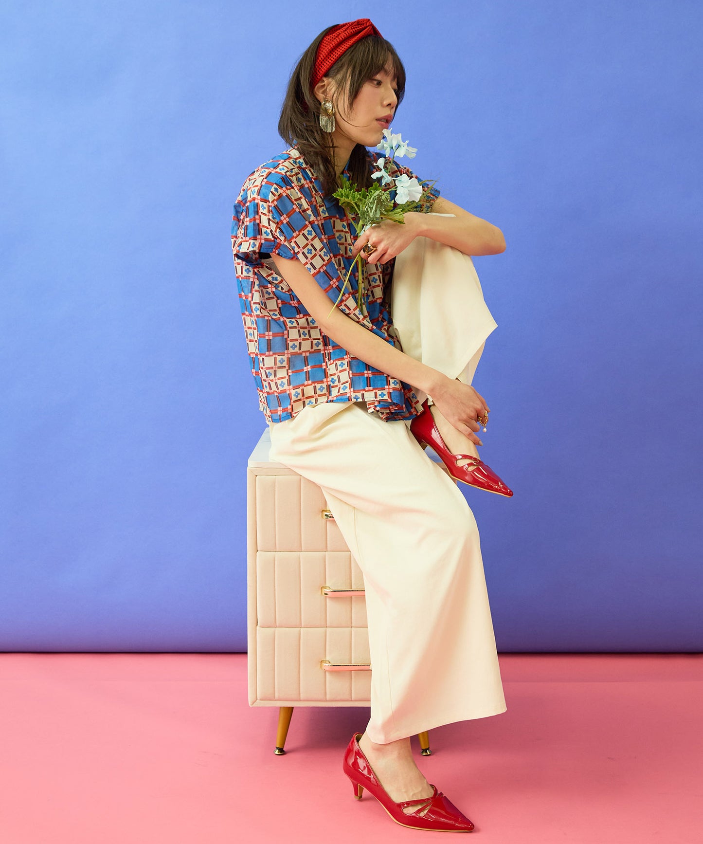 【FONT LAB】ヴィンテージサージランダムタックパンツ