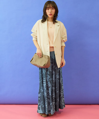 【humility】デニムボタニカルプリントフレアワイドパンツ