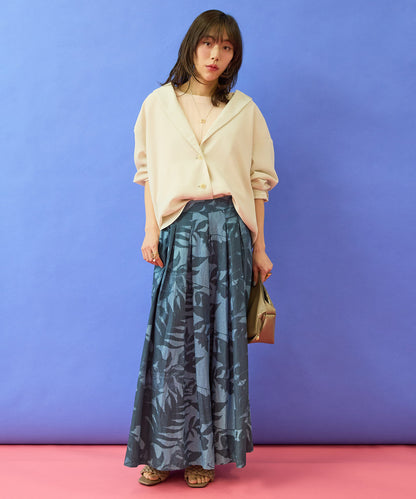 【humility】デニムボタニカルプリントフレアワイドパンツ