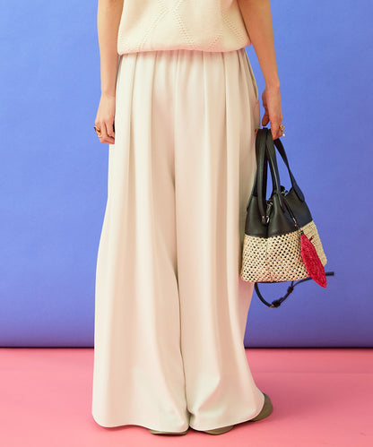 【FONT LAB】ウォッシャブルタンブラーフレアワイドパンツ