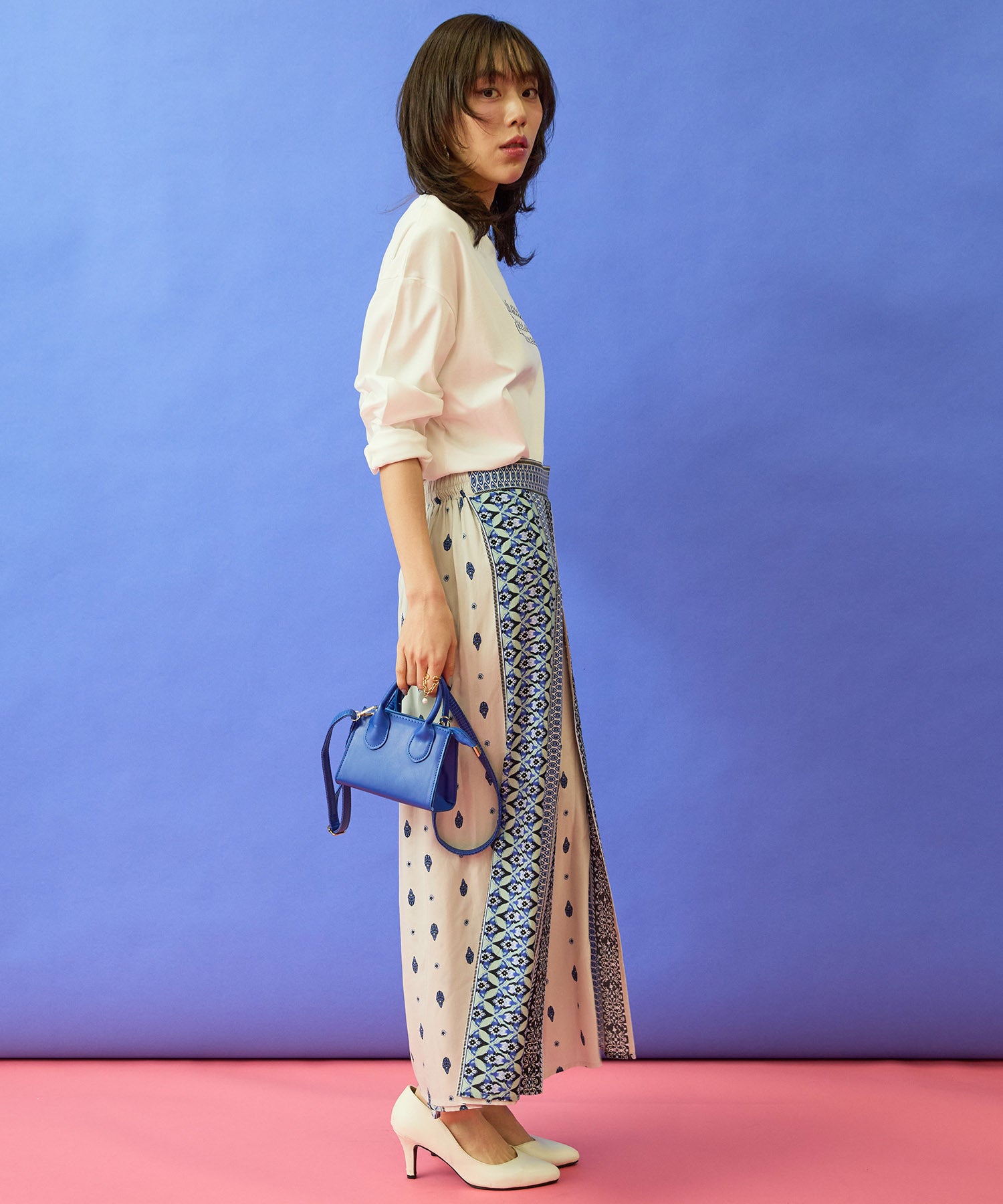 【FONT LAB】パネルプリントラップワイドパンツ’26