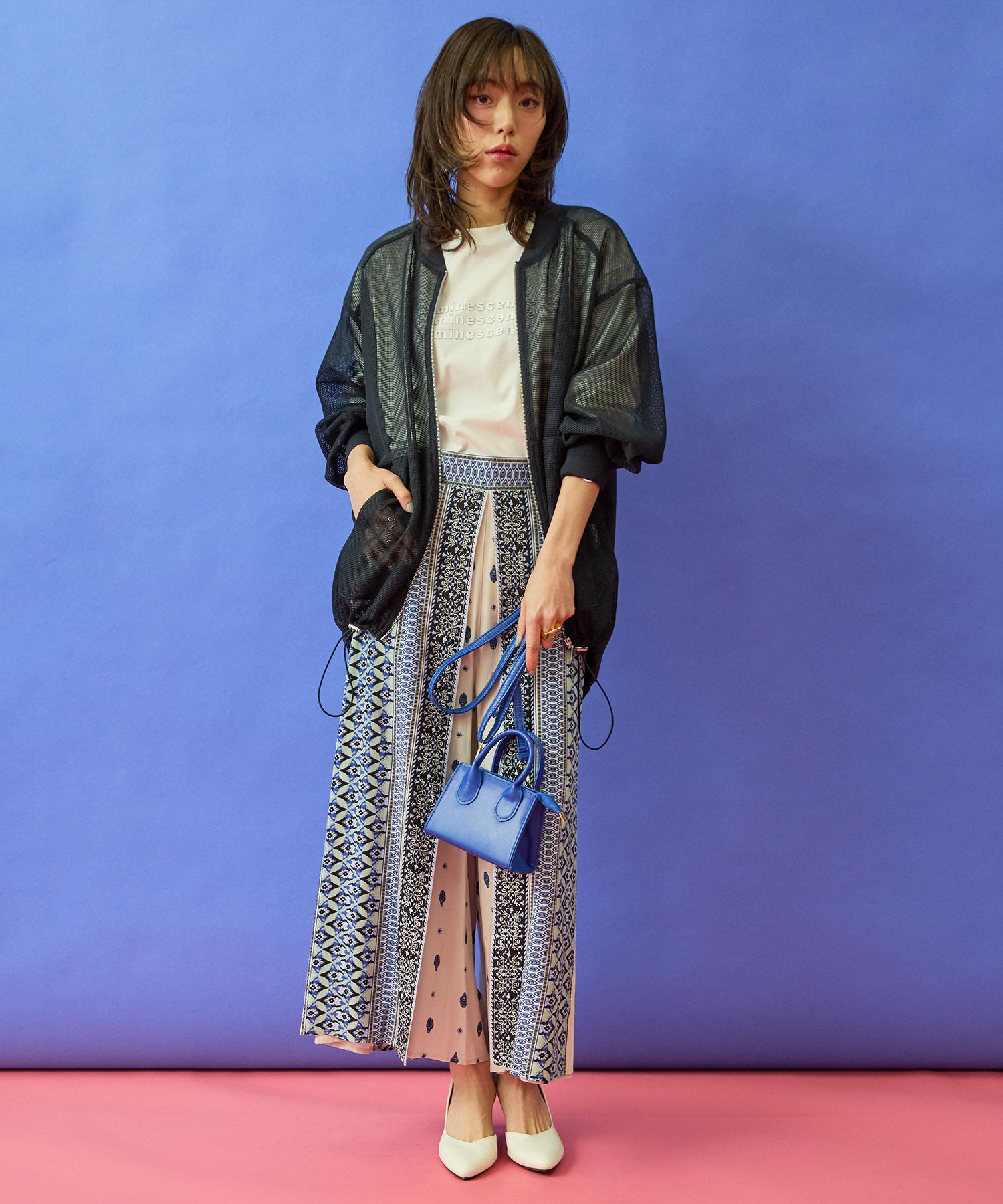 【FONT LAB】パネルプリントラップワイドパンツ’26