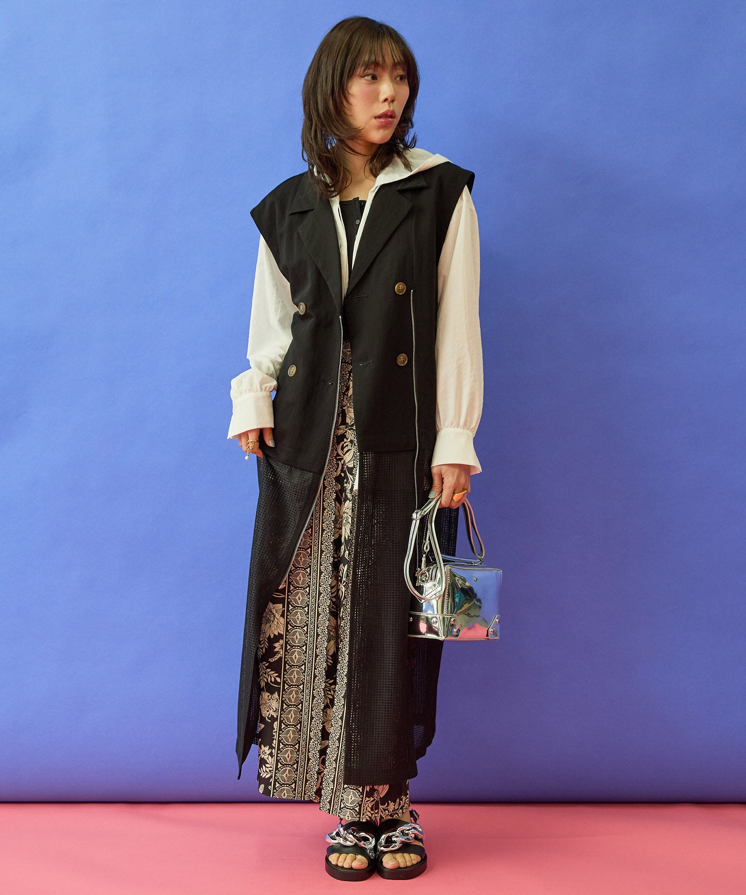 【FONT LAB】パネルプリントラップワイドパンツ’26