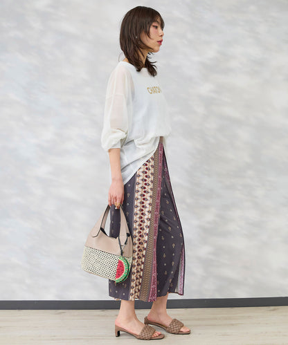 【FONT LAB】パネルプリントラップワイドパンツ’26