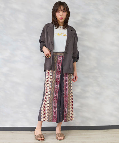 【FONT LAB】パネルプリントラップワイドパンツ’26