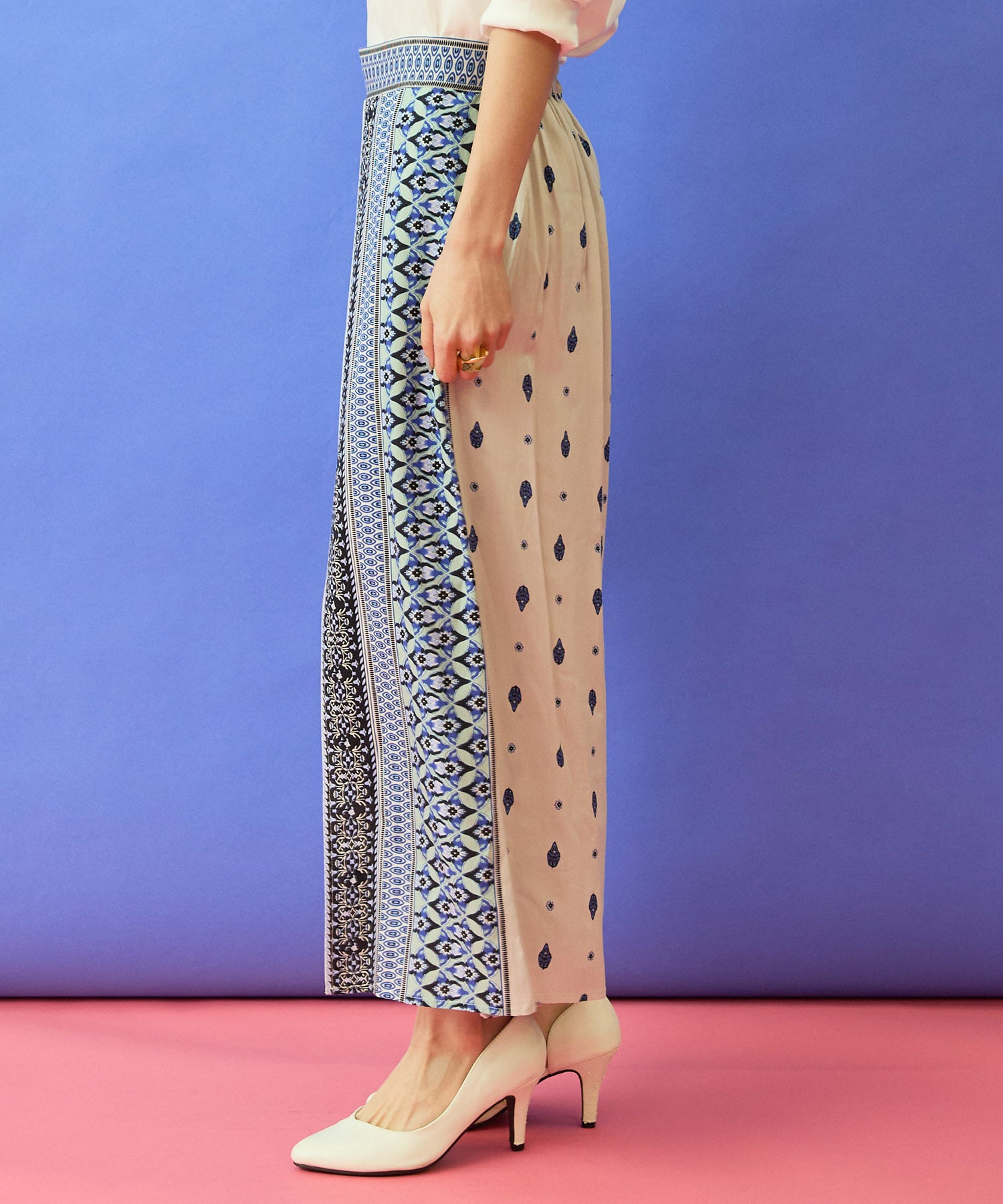 【FONT LAB】パネルプリントラップワイドパンツ’26