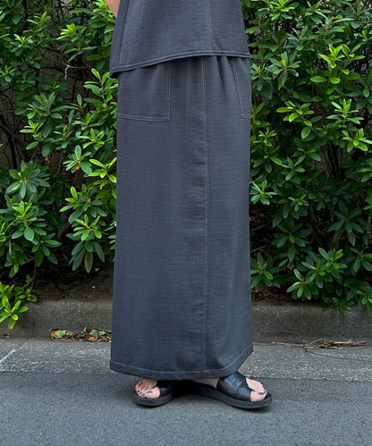 【INNOWAVE】バイカラーステッチナロースカート